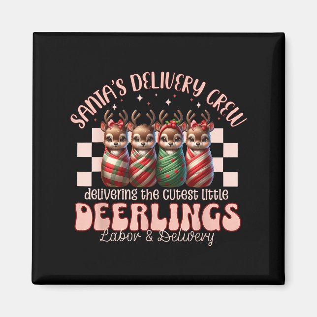 Imã Labor And Delivery Reindeer Swaddle Christmas L&am (Frente)