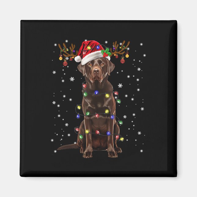 Imã Laboratório de Chocolate Labrador Árvore de Natal  (Frente)