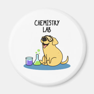 Imã Laboratório de Química Funny Labrador Dog Pun