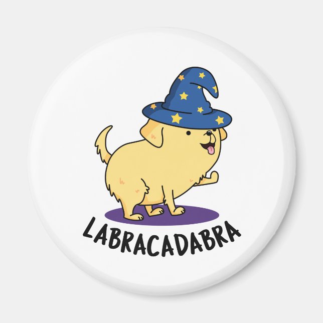 Imã Labra-cadabra Funny Labrador Dog Pun (Frente)