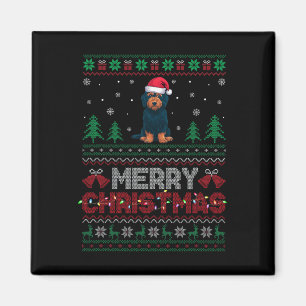 Imã Labradoodle Dog Lovers Santa Hat Árvore de Natal L