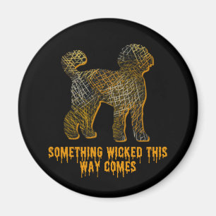 Imã Labradoodle Dog Silhouette Diversão Halloween