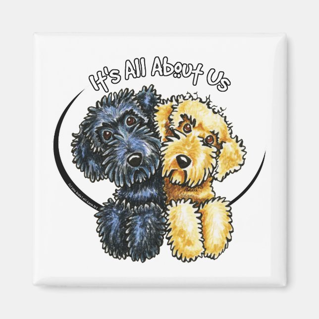 Imã Labradoodles Black Yellow IAAU (Frente)