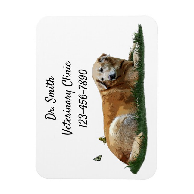 Ímã Labrador Amarelo Misturado Cão-de-Raça Flexível (Vertical)