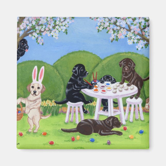 Imã Labrador e Ovos de Páscoa (Frente)