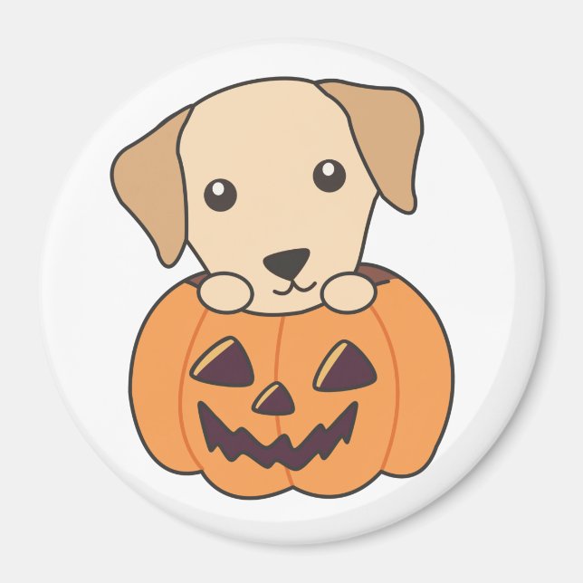 Imã Labrador Em Cachorros Bons Felizes Halloween (Frente)