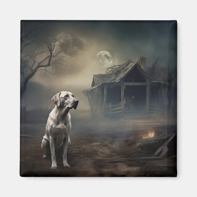 Imã Labrador Halloween Assustador (Frente)