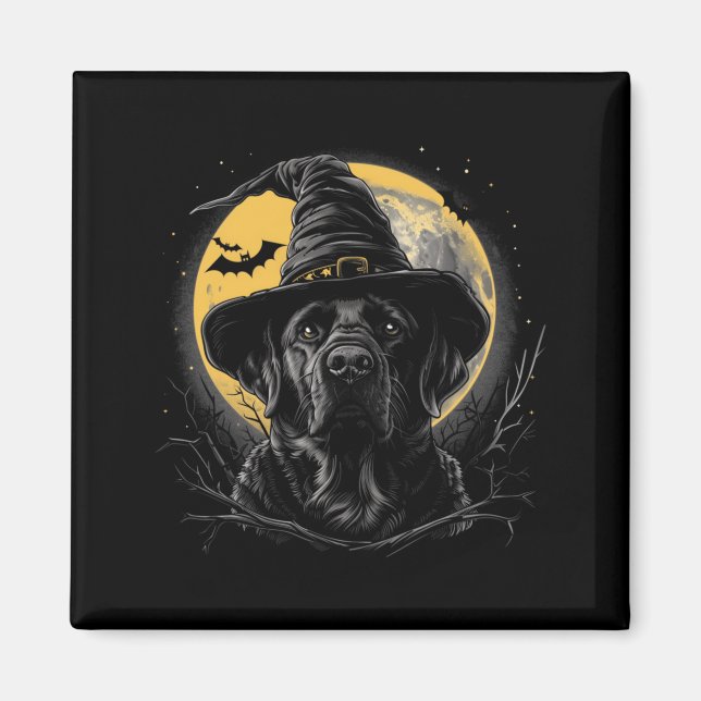 Imã Labrador Halloween Engraçado Cachorro Preto Lab Mo (Frente)