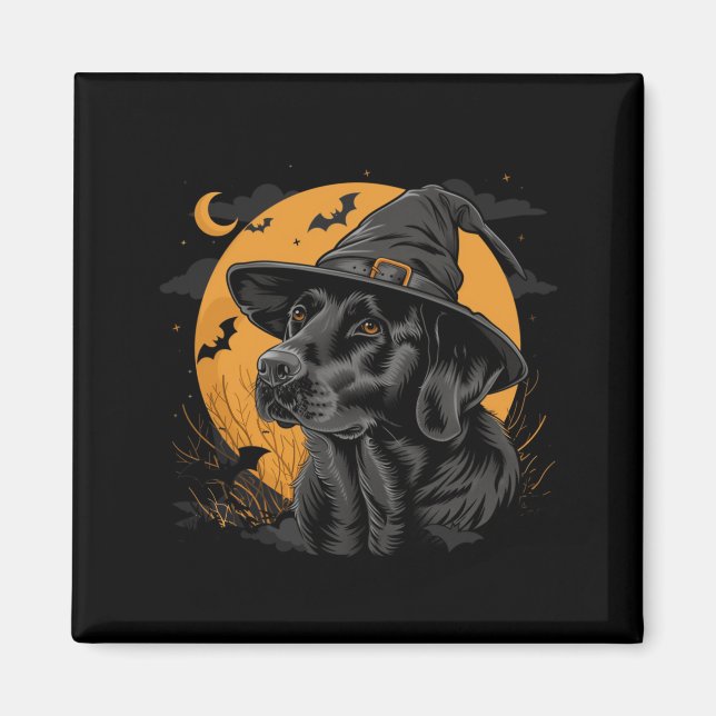 Imã Labrador Halloween Engraçado Cachorro Preto Lab Mo (Frente)
