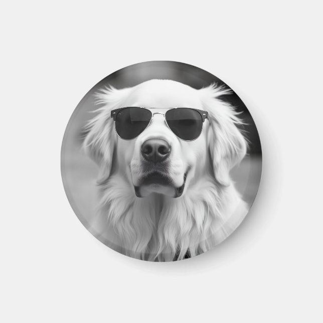 Imã Labrador Legal com Óculos de Sol – Design de Cacho (Frente)