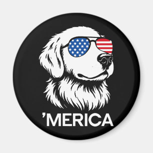 Imã Labrador Patriótico Bandeira Americana Quatro de J