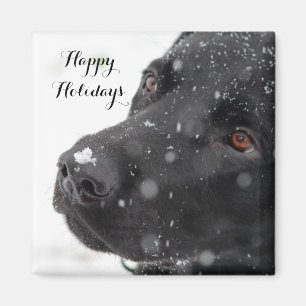 Imã Labrador preto boas festas