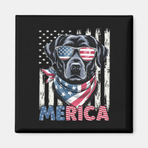 Imã Labrador Retriever Bandeira EUA Merica Patriótico