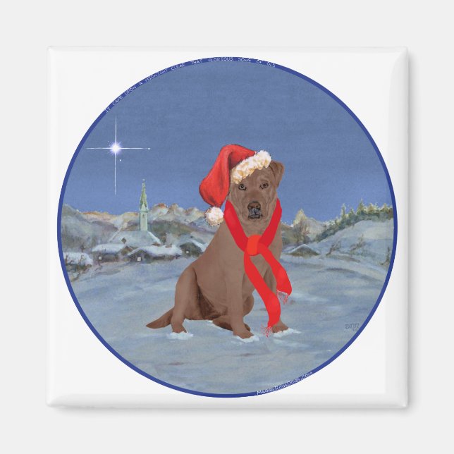 Imã Labrador Retriever Chocolate Natal (Frente)