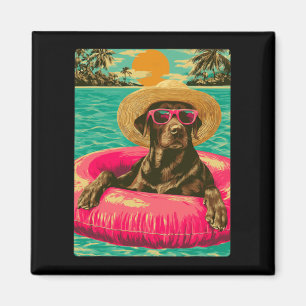 Imã Labrador Retriever Com Óculos de Sol Cachorro Fofo