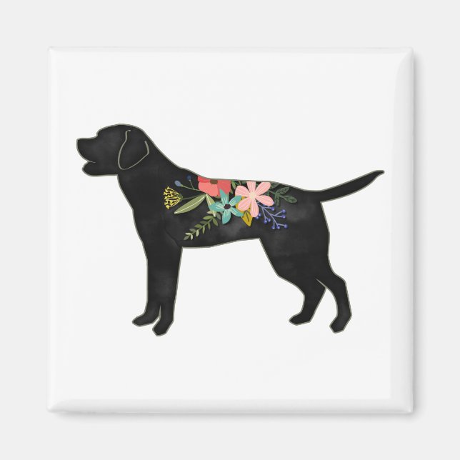 Imã Labrador Retriever Dog Breed Bohemian Floral (Frente)
