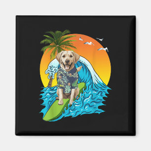 Imã Labrador Retriever Dog Surfing Hawaii Sumam