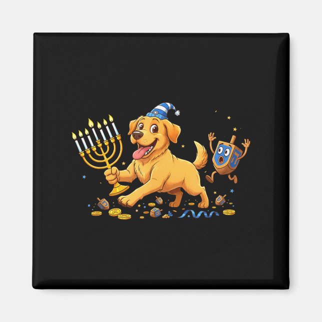 Imã Labrador Retriever Dreidel Menorah Hanukkah Kids W (Frente)