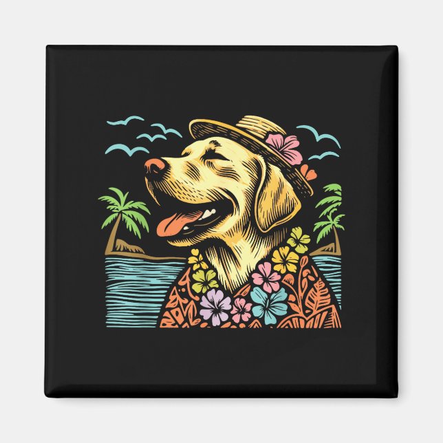 Imã Labrador Retriever Floral Trocal Summer Vibes Hawa (Frente)