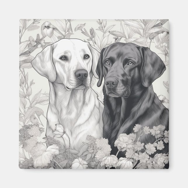 Imã Labrador Retriever Magnet - Dois Cães (Frente)