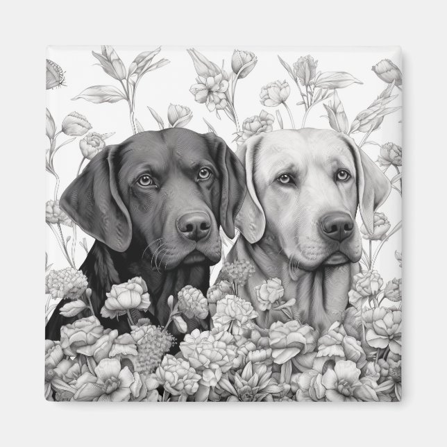 Imã Labrador Retriever Magnet - Dois Cães (Frente)