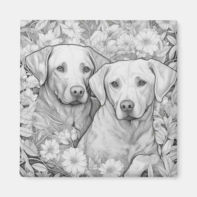 Imã Labrador Retriever Magnet - Dois Cães (Frente)