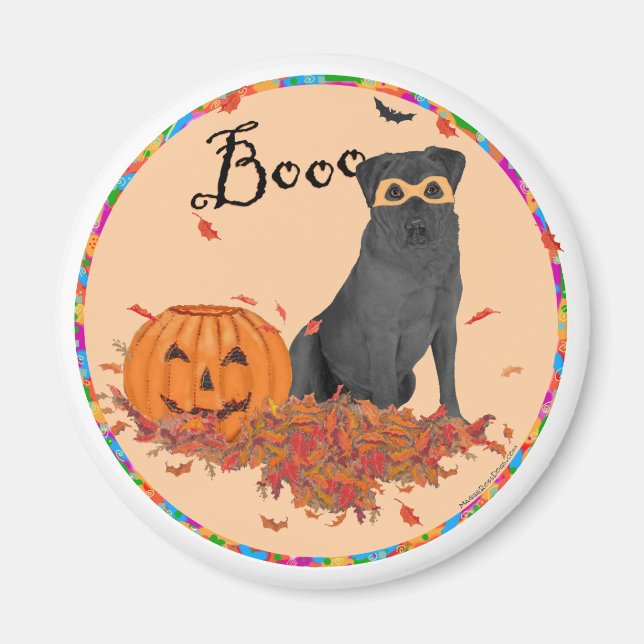Imã Labrador Retriever Preto de Halloween (Frente)