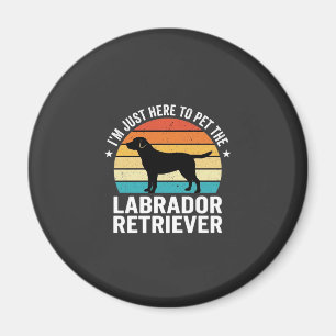 Imã Labrador Retriever Retrô Cachorro Acariciando