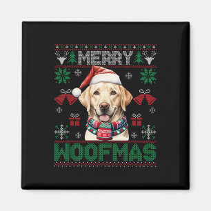 Imã Labrador Retrievers Feliz Natal Woofmas Dog Lo