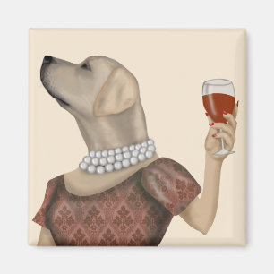 Imã Labrador Wine Snob Amarelo