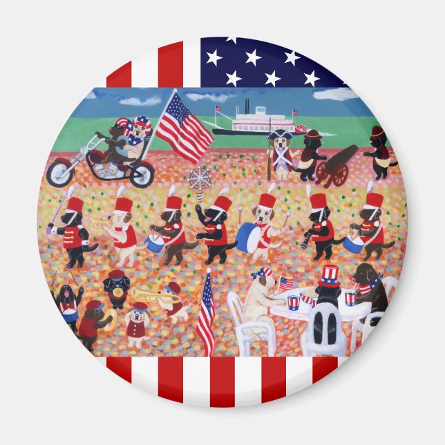 Imã Labradores do Dia da Independência (Frente)