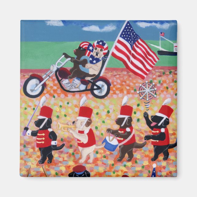 Imã Labradores do Dia da Independência (Frente)