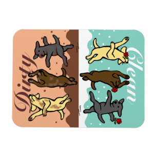 Ímã Labradors de dança feliz limpo/sujo
