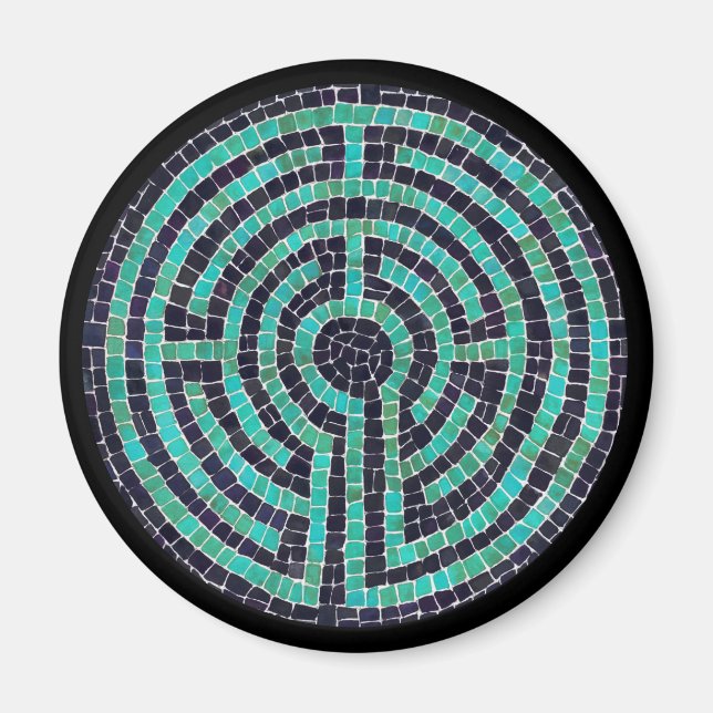Imã LABYRINTH III Round Magnet - Preto (Frente)