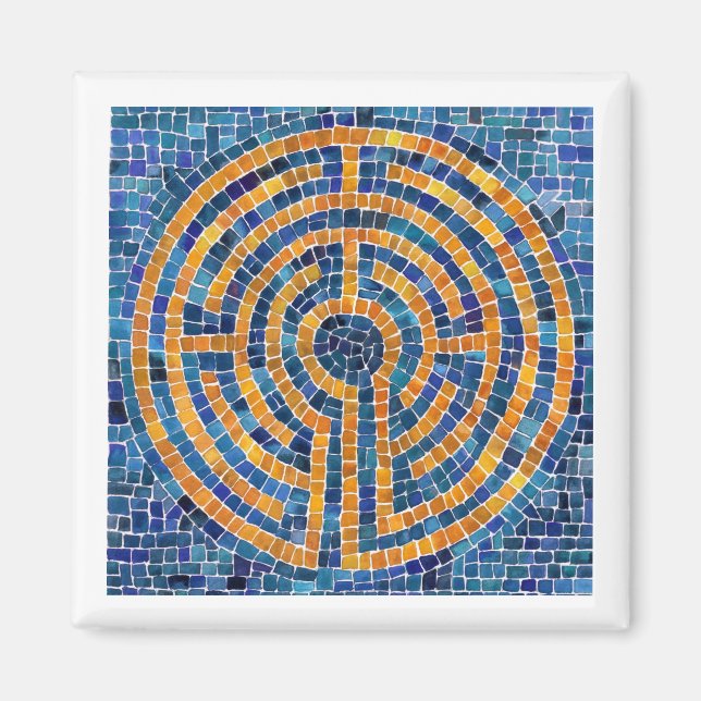 Imã LABYRINTH IV - Magneta quadrada - Branco (Frente)