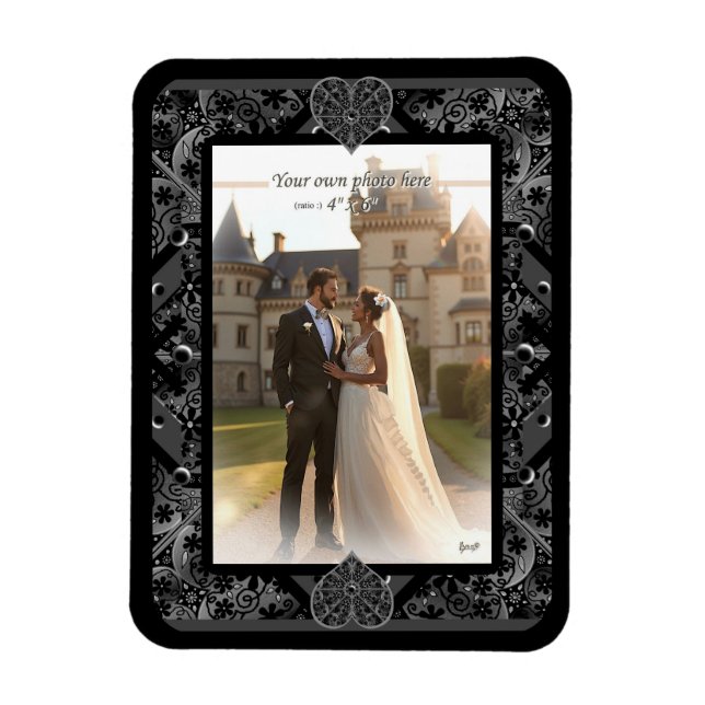 Ímã Lace cerâmico Preto (Vertical)