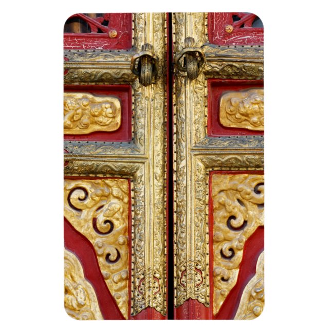 Ímã Lace de Metal Dourado na Porta (Vertical)