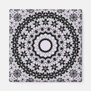 Imã Lace negro sem costura, rajado retro romântico or