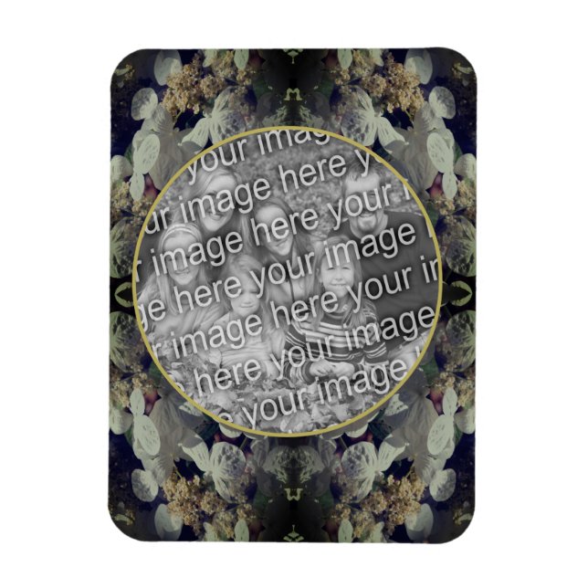 Ímã Lacecap Branco Hydrangea Frame Adicionar Sua Foto (Vertical)