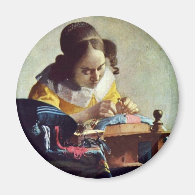 Imã Lacemaker, Français La Dentelière, Por Vermeer (Frente)