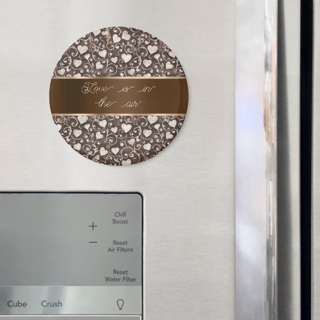 Imã Laço Corações Creme Marrom   (In Situ (Fridge))