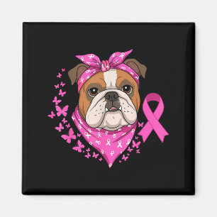 Imã Laço de Câncer de Mama do Bulldog Inglês Conscient