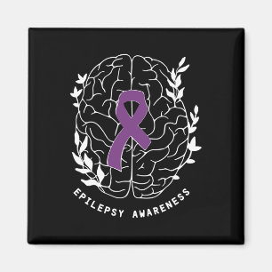 Imã Laço de Conscientização da Epilepsia Roxo Cérebro