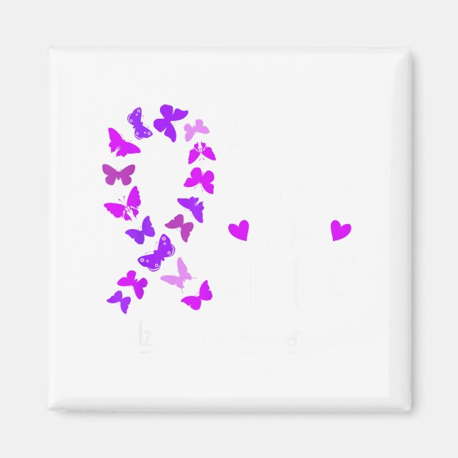 Imã Laço de Conscientização do Alzheimer Borboleta Rox (Frente)