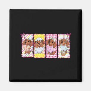 Imã Laço de Coquette Dachshund Coelho Feliz Páscoa Wie