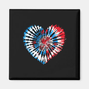 Imã Laço Dye Coração de 4 de Julho Bandeira Americana