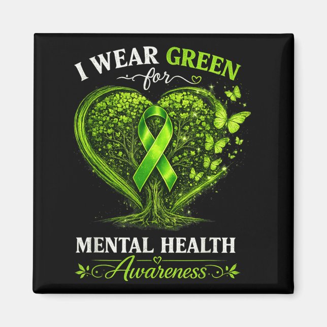 Imã Laço Mental Verde Saúde Mental (Frente)