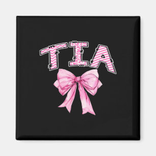 Imã Laço rosa coquete de aniversário da tia