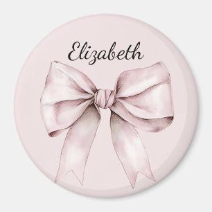 Imã Laço rosa coquete estético Nome Personalizado