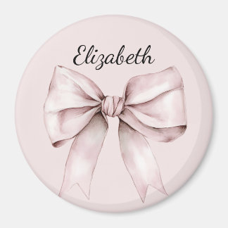 Imã Laço rosa coquete estético Nome Personalizado